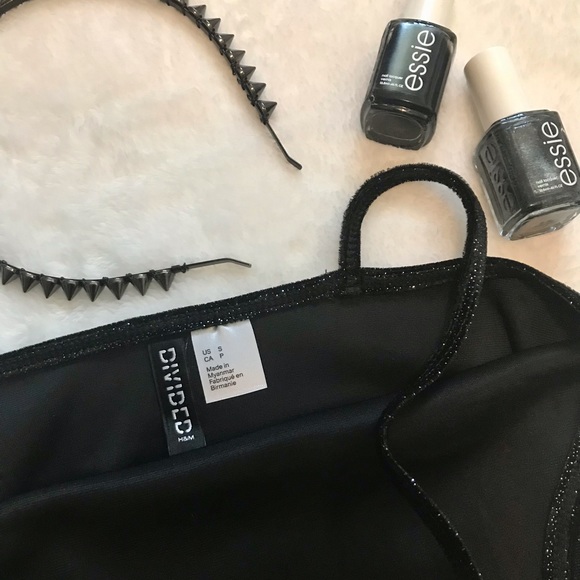 SMALL H&M BLACK GLITTER BODYSUIT - Picture 6 of 7